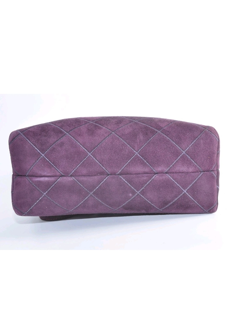 Salvatore Ferragamo Plum Suede Quilted Shoulder Bag with Tassel - Picture 9 of 13
